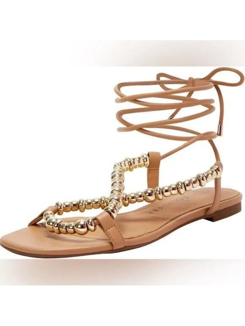 KATY PERRY The Halie Bead Sandal-Biscotti-Gold (6.5) Retail $79